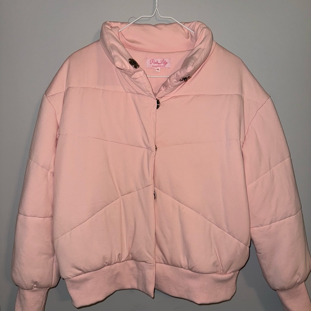 Pink Lily puffer coat